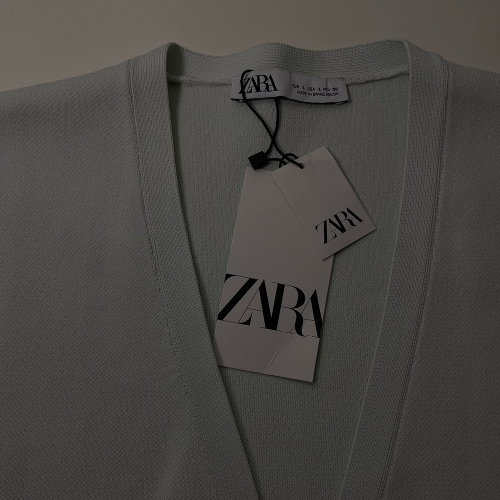 ZARA Vest Pastel Blue/Green with Tags